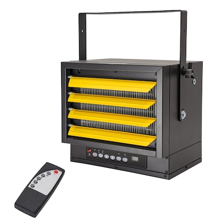 Edendirect 7500W Black Electric Garage Heater Micathermic Space Heater, Remote Control and 12 H Timer HGD-75